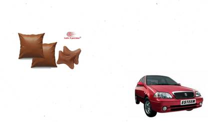 Auto Oprema Brown Leatherite Car Pillow Cushion for Maruti Suzuki