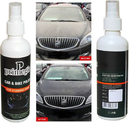 PRIMEGIC Liquid Car Polish for Metal Parts, Leather, Windscreen, Headlight, Exterior, Dashboard, Chrome Accent, Bumper