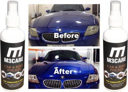 M3CARE Liquid Car Polish for Bumper, Tyres, Windscreen, Metal Parts, Leather, Exterior, Chrome Accent, Dashboard