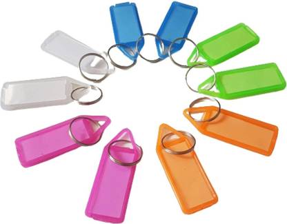 Goodwill Tech Key Chain Keyring with Name Tag Labels (Pack of 100) Locking Locking Key Chain