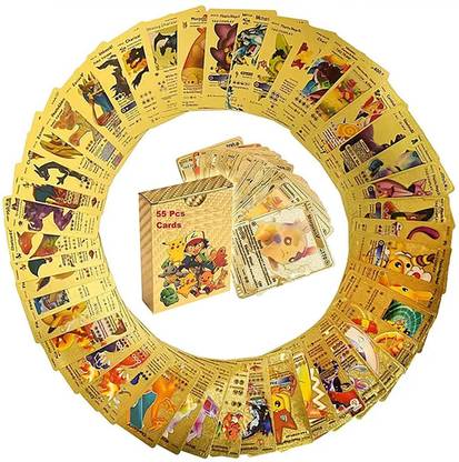 TOYVISION Best Price 55Pcs Pokemon Card Gold Spanish Vmax GX Charizard Trainer Boys Gift