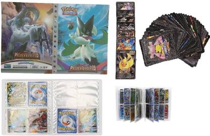 CrazyBuy Pokemoon Card Binder Album & Collectible 10 PCS Black Foil Cards