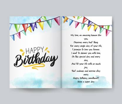 Prayas Craft Happy Birthday Printed Greeting Card- Birthday card for Boyfriend Greeting Card