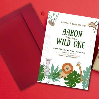 AanyaCentric A5 5.8x8.3inch Exclusive Self Fill-in Birthday Invitation Cards with Envelope Invitation Card