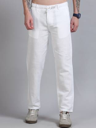 Bellaciao Clothings Co Relaxed Men White Trousers