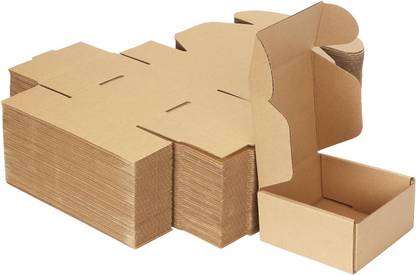 Prockage Self-Locking Box Craft Paper 3 Ply Corrugated Box, Size: 4x4x1.5 Inches Packaging Box