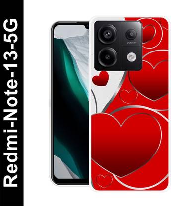 MD CASES ZONE Back Cover for Redmi Note 13 5G red, love heart, love Premimum Silicon Mobile Back Cover