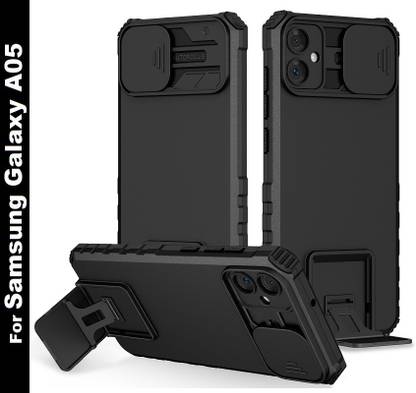 ShieldTech Back Cover for Samsung Galaxy A05, Sliding Camera Shield Cover & Stereoscopic Holder Mobile Phone Case
