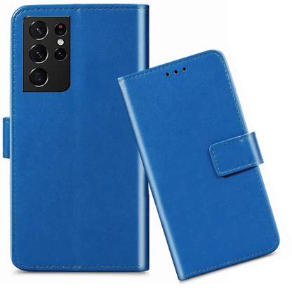 kridha Flip Cover for Samsung S21 Ultra 5G flip cover / SM-G998B flip cover / Blue
