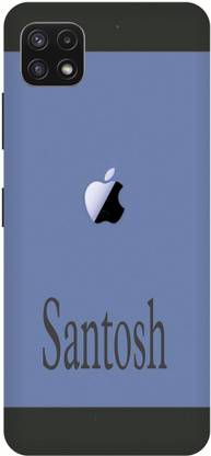COVERJET Back Cover for Samsung A22 5G-APPLE- LOGO- SANTOSH- NAME- PATTERN