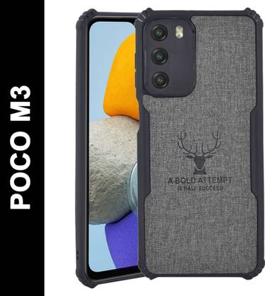 Spicesun Back Cover for POCO M3 / Vegan PU Leather / Corner Four Side Edges & Camera Lens Protection