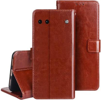 TIKTIK Back Cover for GOOGLE PIXEL 6A / GX7AS | Card Pockets | Wallet Stand | Magnetic | Brown
