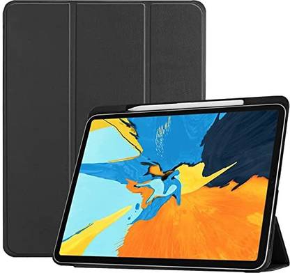 Mobilence Flip Cover for Trifold Smart Case & Stand for Apple iPad Pro 11-inch (1st Gen) Pencil Holder
