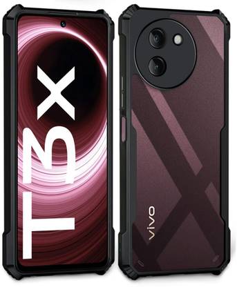 Vlmbr mobilecover Back Cover for Vivo T3X 5G Back Cover Case -Silicon Black Transparent-35