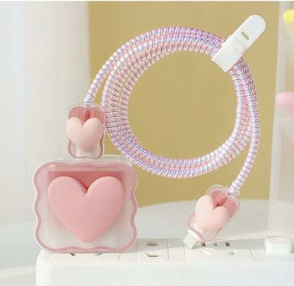 SSNE PINK HEART APPLE IPHONE 18W/20W USB-C CHARGER PROTECTIVE CASE Cable Protector
