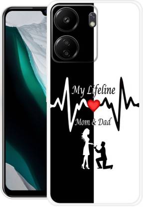 iprinto Back Cover for POCO C65, MZB0G8OIN Mom And Dad Love Printed Back Cover