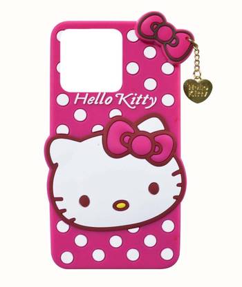Coverage Back Cover for Infinix Hot 50i | Soft Cat Hello Kitty With Golden Pendant Case