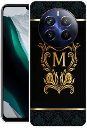 Indus Back Cover for Realme 12 Pro 5G, Golden, M, Name, Alphabet, Design, 622