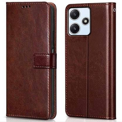 एल ओ गेली Poco M6 Pro 5G Back Cover PU Leather Flip Cover Wallet Case with TPU Silicone Case के लिए