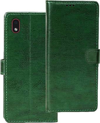 kridha Flip Cover for Samsung M01 Core flip cover | SM-M013F flip cover | Green