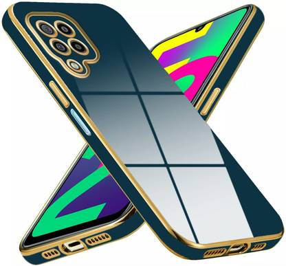 sumukh Back Cover for Samsung F22 | Gold Plated Frame | Slim Shockproof | Soft TPU