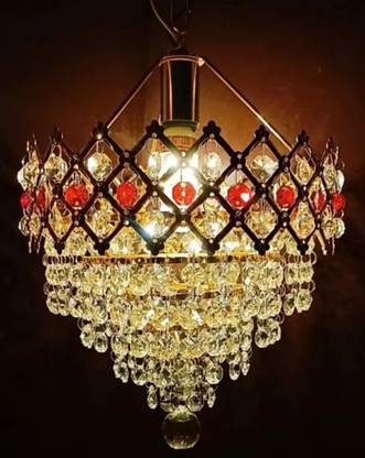 BILAL ANSARI 250MM JHOOMER RED NUG GLOSSY LOOK CHANDELIER CEILING LAMP WITH DECENT LIGHT Chandelier Ceiling Lamp Chandelier Ceiling Lamp