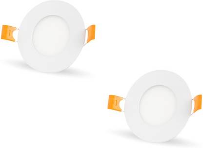 D'Mak 3 Watt LED Round False Ceiling Panel Light for POP (White, Pack of 02) Recessed Ceiling Lamp