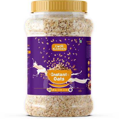 Cook Garden Instant Oats, 100% Wholegrain Breakfast, High Protein and Fibre For Weight Loss, Jar