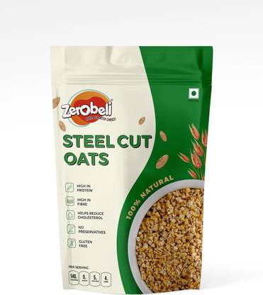 Zerobeli Gluten Free Steel Cut Oats 1kg- Hearty and Healthy| Low Glycemic Index| Pouch