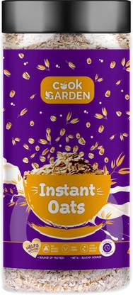 Cook Garden Instant Oats, 100% Wholegrain Breakfast, High Protein and Fibre for Weight Loss, Plastic Bottle