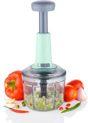 OFFYX Hand Push Chopper 900 ML with 4 Stainless Steel Blades Vegetable & Fruit Chopper