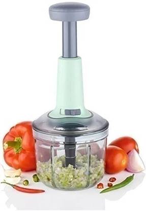 semora Hand Push 900 ML with 4 Stainless Steel Blades Multi Purpose Vegetable & Fruit Chopper