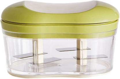 AMEEDARSHAN Plastic Manual Hand Push Double Blade Chopper Vegetable Chopper