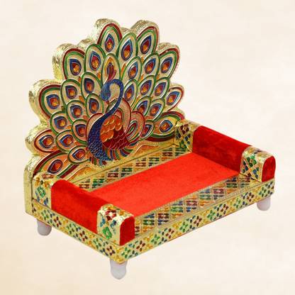 NAVRANG Laddu Gopal Bethak Shinhasan Pooja Sinhasan Krishna Bal Gopal Singhasan No.4 Solid Wood Home Temple