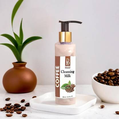 Beleza professional Coffee Cleansing Milk | Unisex Deep Pore Cleanser, Dermatologically Tested Face Wash