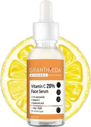 GRANTHVEDA Vitamin C Face Serum- 20% Vitamin C Serum for Face with Niacinamide & & - - For All Skin- 30ml