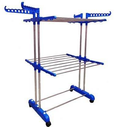 HomeMate Steel, Plastic Floor Cloth Dryer Stand DOUBLE POLL B2SS-2T  (2 Tier) at Rs. 829