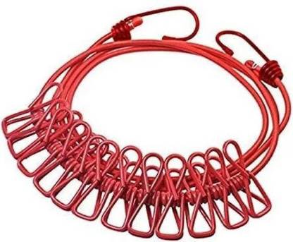 Talcon Clothesline with 12 Clips Plastic Retractable Clothesline