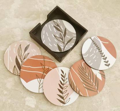 Sketchfab Round Wood Coaster Set