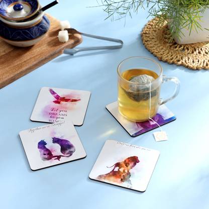 Square Medium Density Fibreboard Coaster