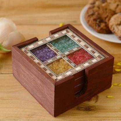 Craftam Square Wood Coaster Set