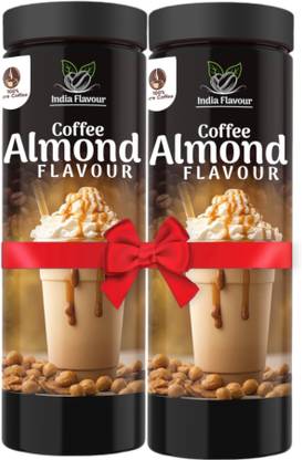 India Flavour Flavoured Instant Hot And Cold Almond Coffee Combo Pack for Relieving Stress Roast & Ground Coffee