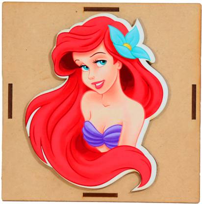 CRAFTKALA Ariel Princess Mdf Cartoon Piggy Bank Coin Bank
