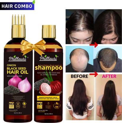 Phillauri Red Onion Black Seed Oil Ultimate Hair Care Kit (Shampoo + Hair Oil)