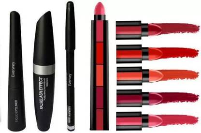 Hot Beauty Kajal, Mascara, Eyeliner & Ultra Smooth Beauty Creamy Matte 5 in 1 Lipstick