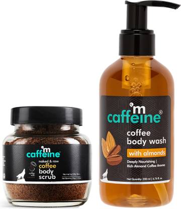 mCaffeine Coffee Body Scrub & Almond Body Wash|De Tan Exfoliation & Tan Removal