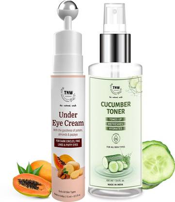 TNW - The Natural Wash Combo of Cucumber Toner & Under Eye Cream |