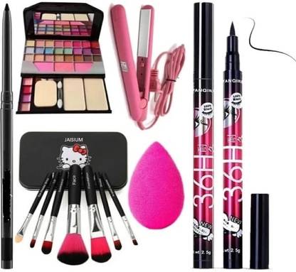 jaisium MULTICOLOR MAKEUP KIT WITH 36H EYELINER +STRAIGHTNER + ALL IN ONE PACK