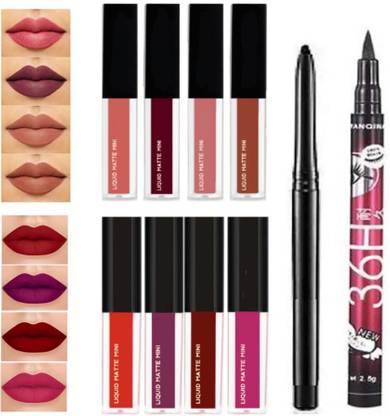 Hot Beauty Red Nude 4in1 Lipstick With Liquid Eyeliner And Kajal