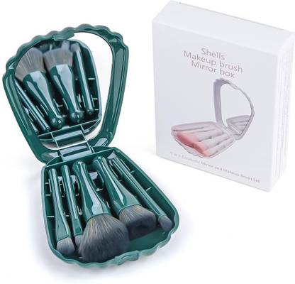 DAIMANPU 5in1 Makup Brush Set Green with Makeup Beauty Blender Combo Set